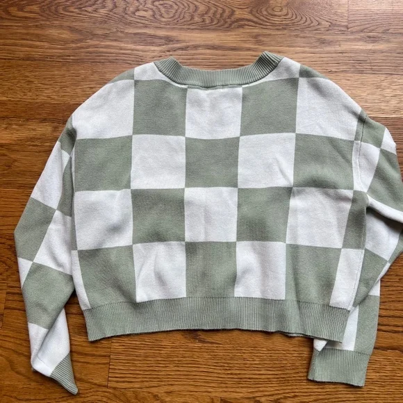 Garage Checkered Cardigan – Desert Sage, Size Medium - Picture 5 of 7